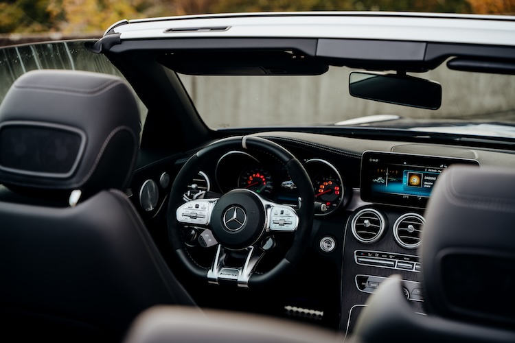 interior from Mercedes C63s AMG Convertible in Stuttgart