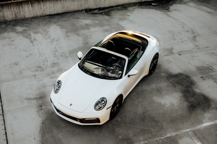 top view form Porsche 911 Carrera S in Stuttgart