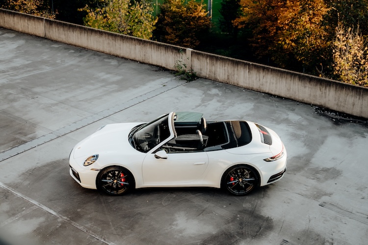 top view form Porsche 911 Carrera S in Stuttgart