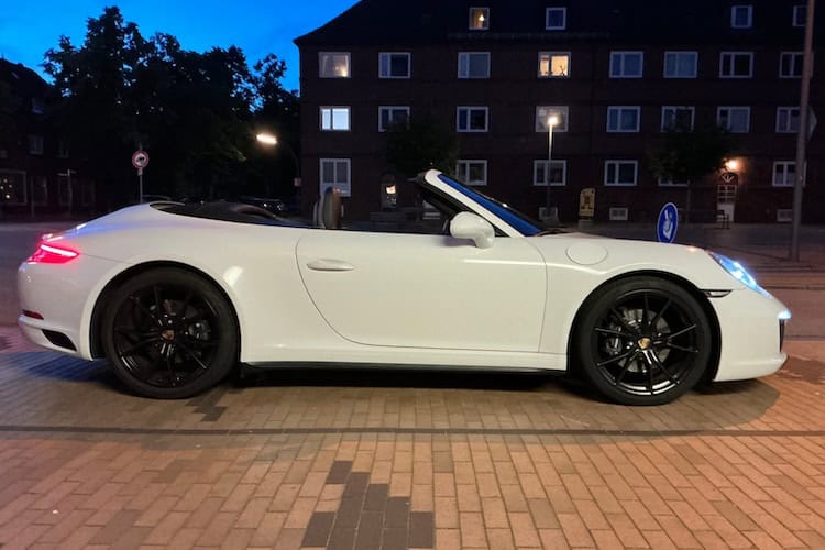 site view from Porsche 911 Convertible in Hamburg