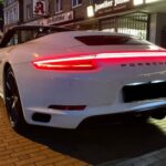 back site view from Porsche 911 Convertible in Hamburg