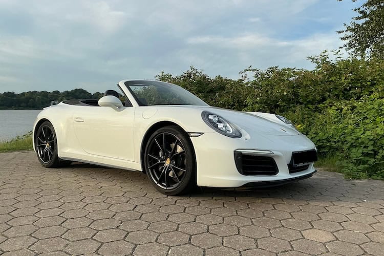 front view from Porsche 911 Convertible in Hamburg