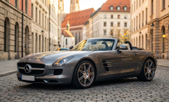 Rent a Mercedes AMG SLS Roadster in Munich Hero