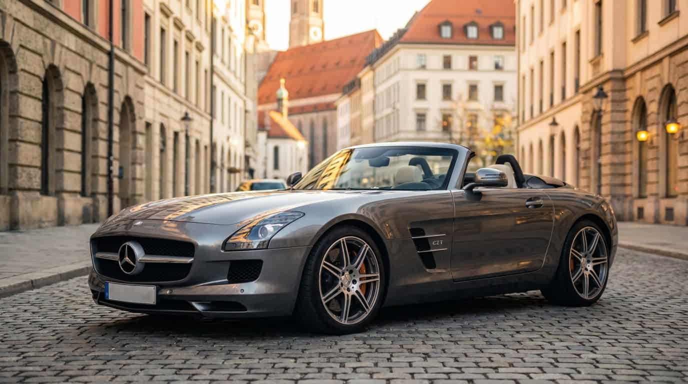 Rent a Mercedes AMG SLS Roadster in Munich Hero
