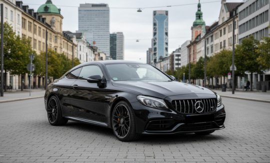 Rent a Mercedes C63S AMG in Munich Hero