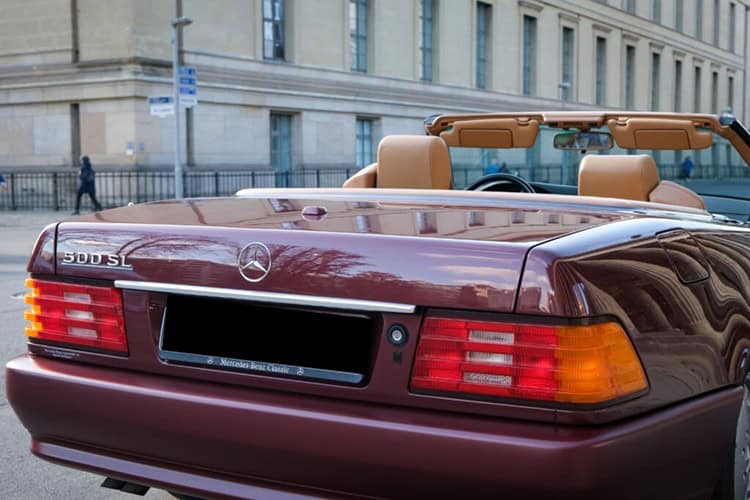 back view from Mercedes SL 500 in Berlin