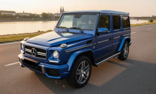 Rent a Blue Mercedes G63 AMG in Munich Hero