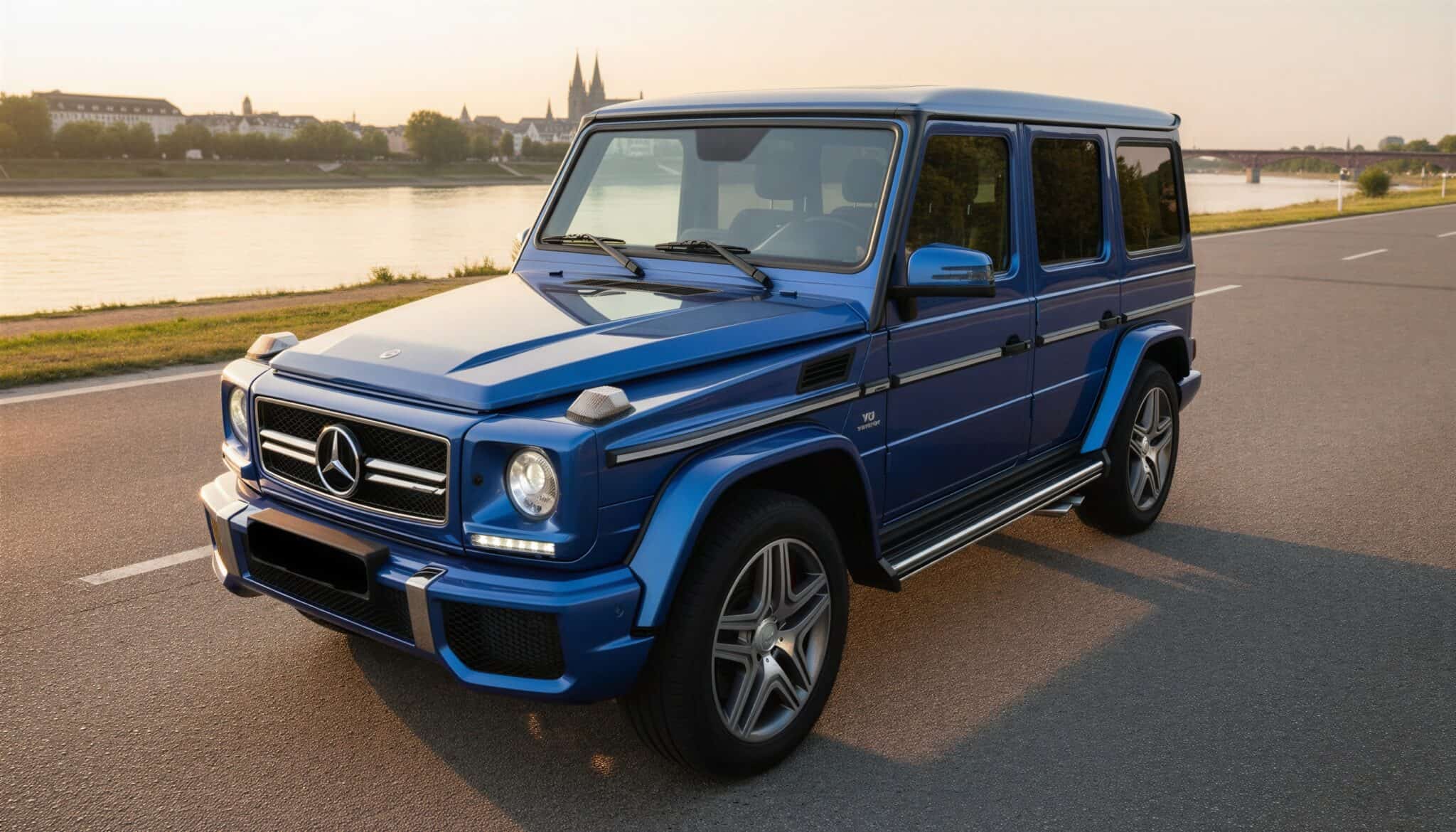 Rent a Blue Mercedes G63 AMG in Munich Hero
