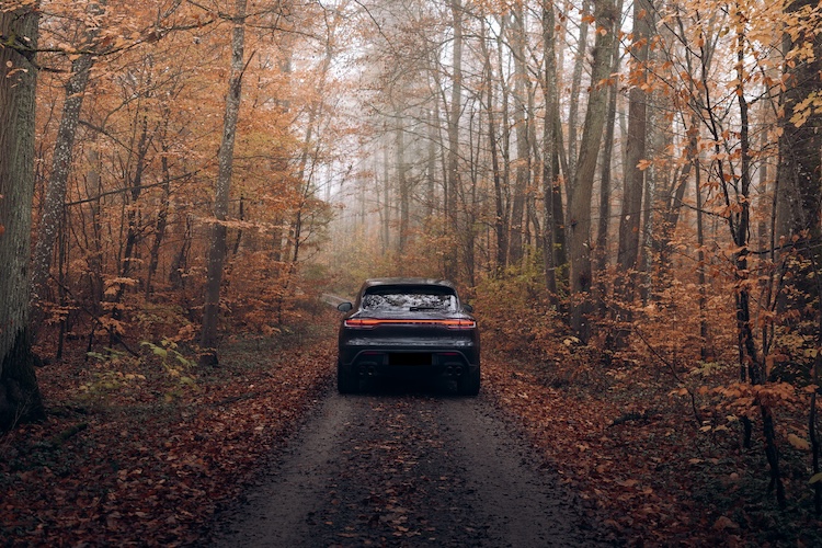 back view from Porsche Macan T in Würzburg