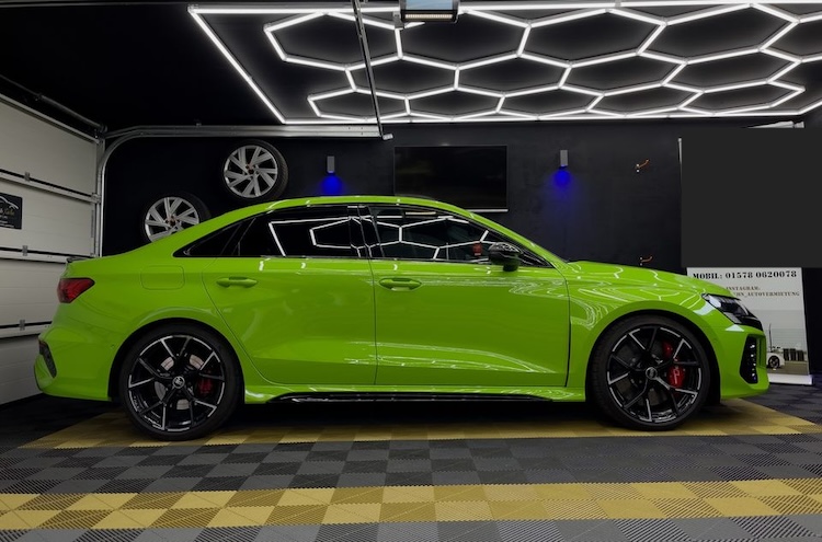 Site view from Audi RS3 sedan long-term rental