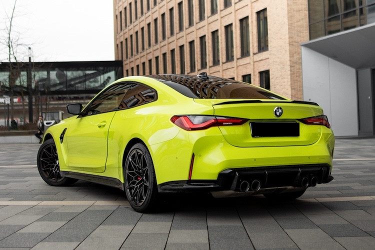 back view from BMW M4 Competition in Düsseldorf