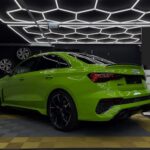 back site from Audi RS3 sedan long-term rental
