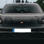 Front view from Porsche Taycan 4S for long-term rental