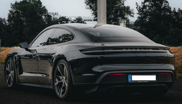 back site from Porsche Taycan 4S for long-term rental