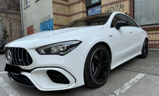 Frontside of rent a CLA 45 AMG in Berlin