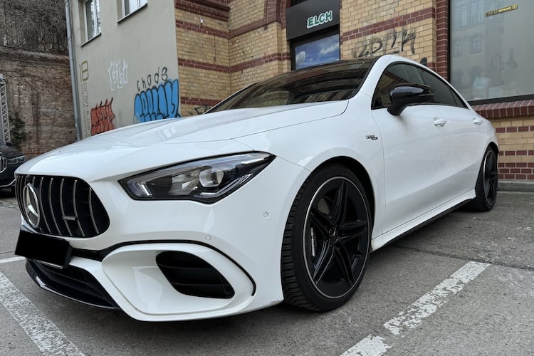 Frontside of rent a CLA 45 AMG in Berlin