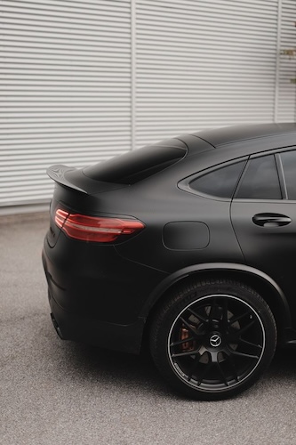Back side of Rent a Mercedes GLC63 S AMG in Dortmund