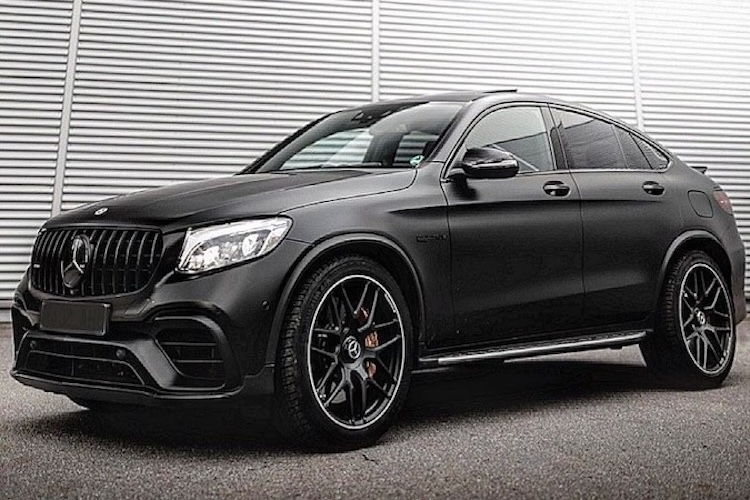 Front view of Rent a Mercedes GLC63 S AMG in Dortmund