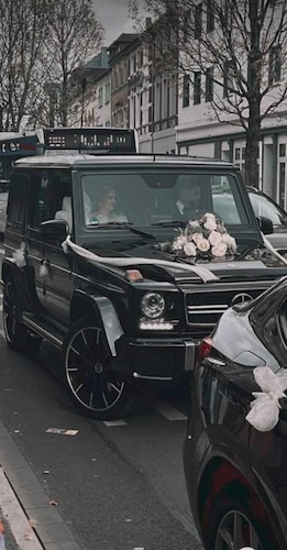 Front view of Rent a Mercedes Benz G63 AMG in Dortmund