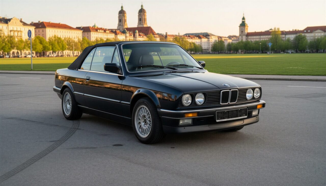 BMW 320i Cabrio classic car rental in Munich hero