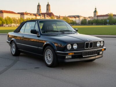 BMW 320i Cabrio classic car rental in Munich hero