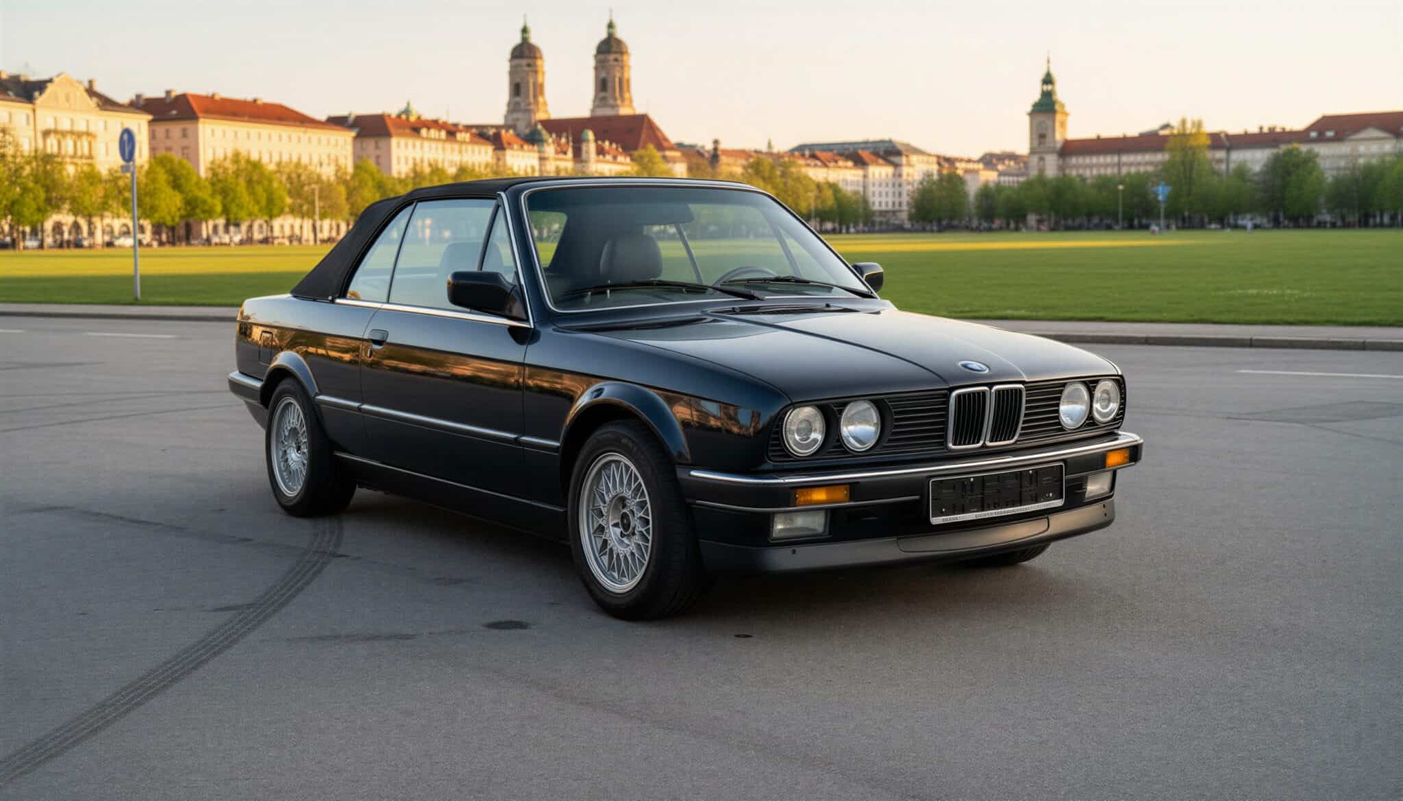 BMW 320i Cabrio classic car rental in Munich hero