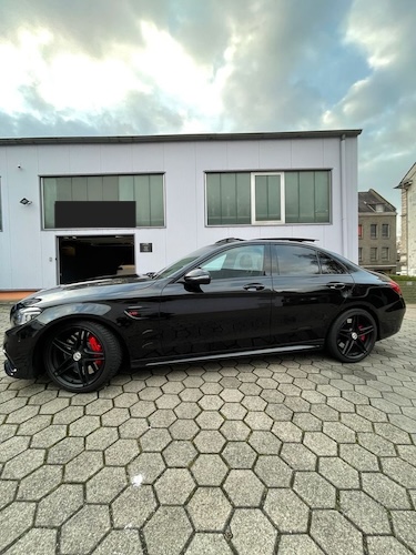 Side of Rent a Mercedes C63S AMG in Dortmund
