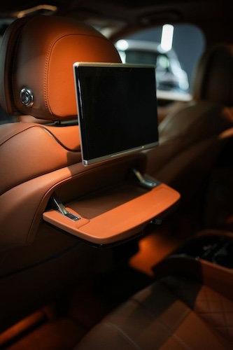 Backseats view of Rent a Bentley Bentayga in Berlin