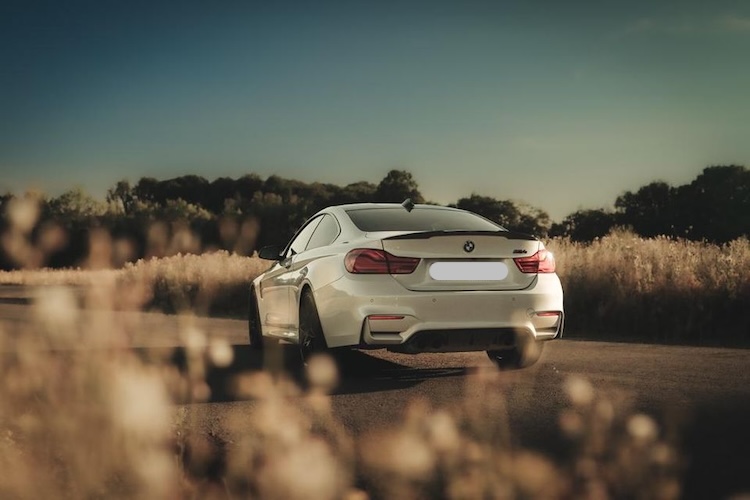 Back view of Rent a BMW M4 CS in Dortmund