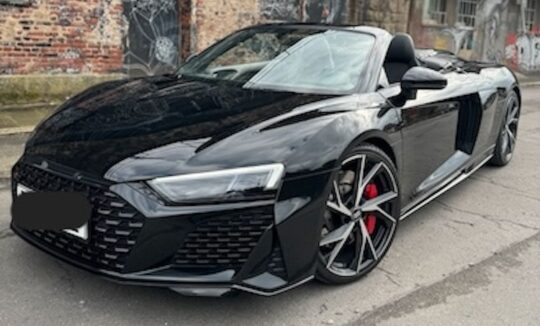 Front view of Rent a Audi R8 V10 Spyder in Dortmund