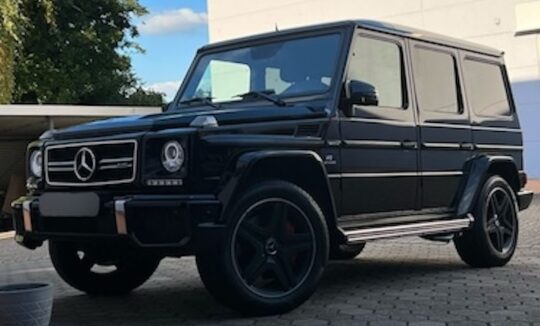 Front view of Rent a Mercedes Benz G63 AMG in Dortmund