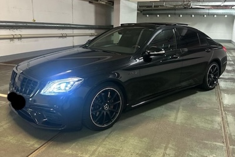 Side view of Rent a Mercedes S500 AMG in Dortmund