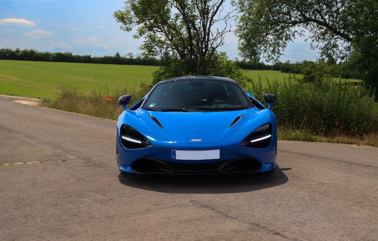 front view from McLaren 720s in Erfurt