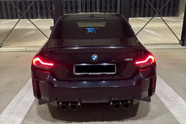Back view from BMW M2 in Frankfurt