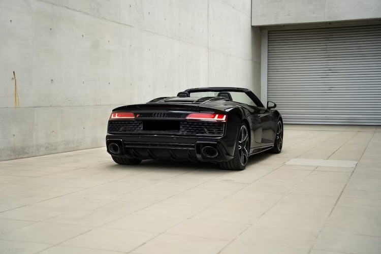 back view from Audi R8 Performance Spyder in Stuttgart