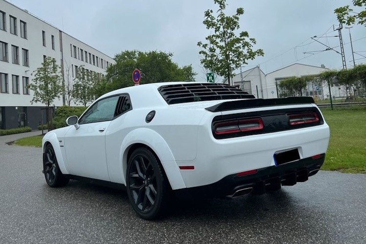 Back view from Dodge Challenger in Munich