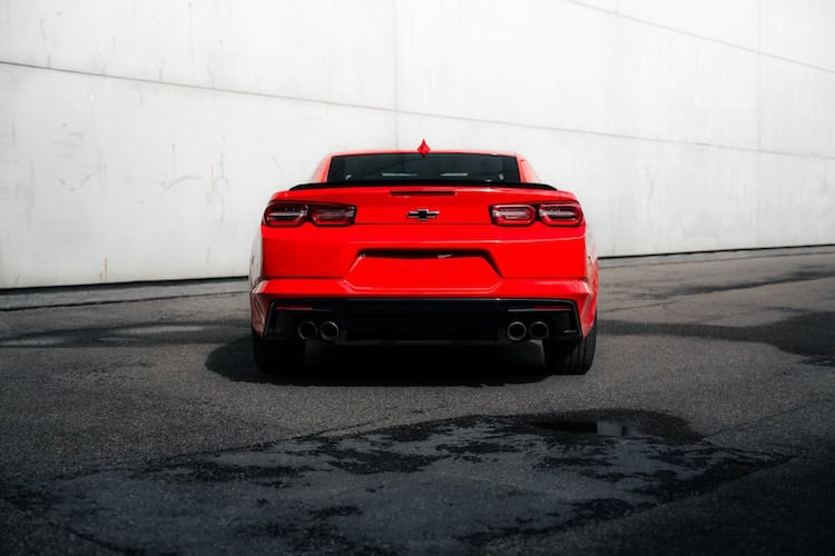 Back view from Chevrolet Camaro SS in Stuttgart