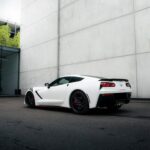 Back view from Chevrolet Corvette C7 Stingray in Stuttgart