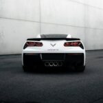 Back view from Chevrolet Corvette C7 Stingray in Stuttgart