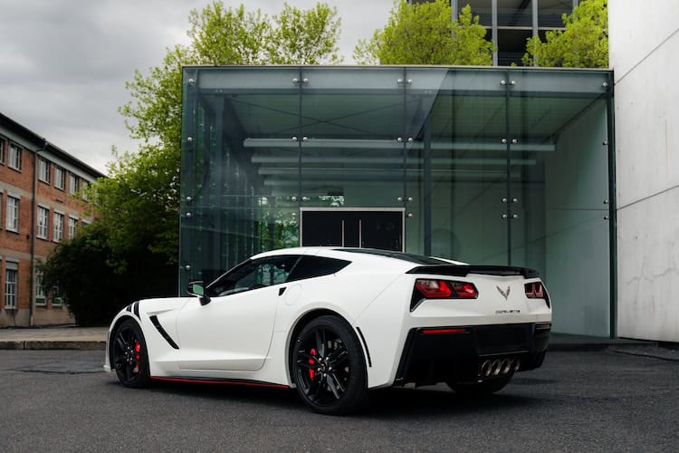 Back view from Chevrolet Corvette C7 Stingray