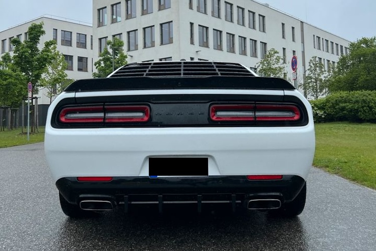 Back view from Dodge Challenger in Munich