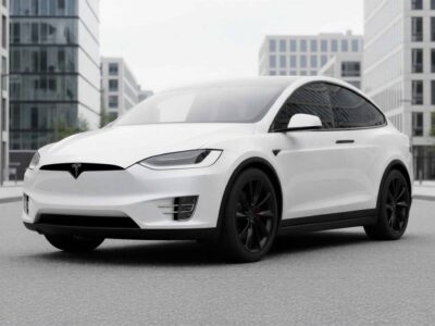 Sideview from Tesla Model X Plaid in Dortmund hero