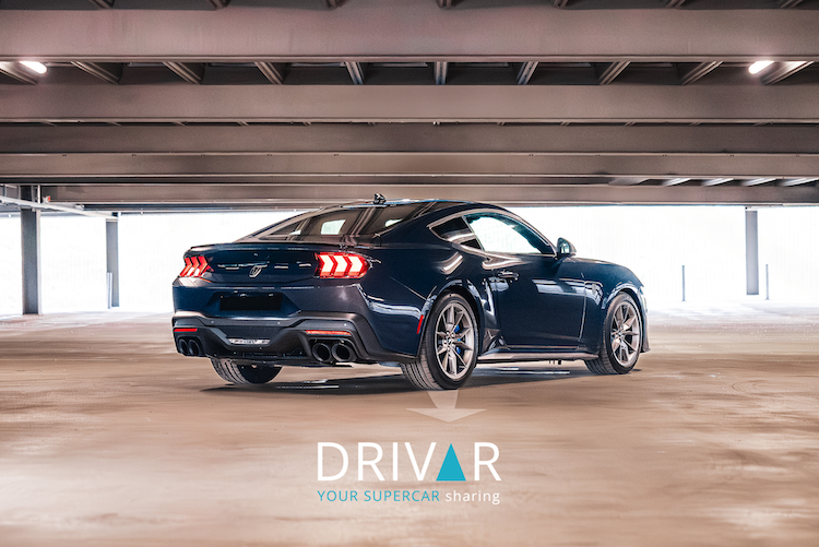 Back view from Ford Mustang GT Dark Horse in Düsseldorf
