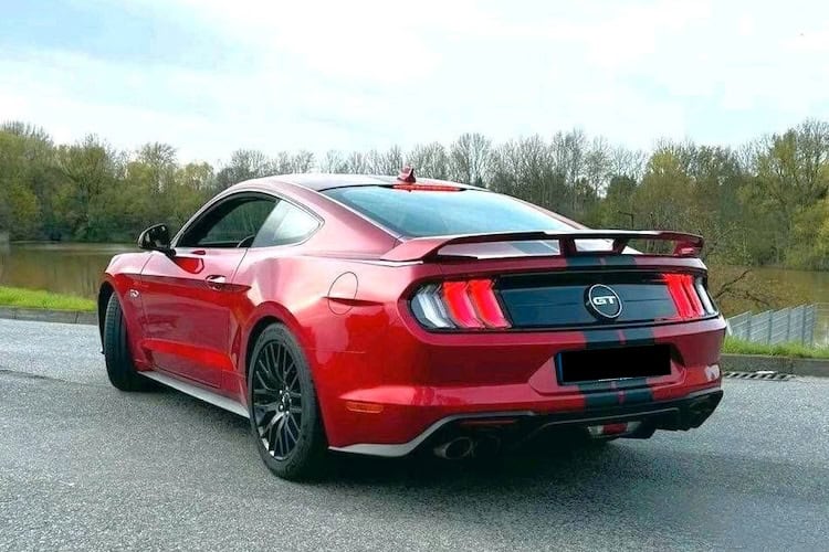 Back view from Ford Mustang GT in Hamburg
