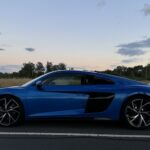 Side view from Audi R8 V10 in Frankfurt