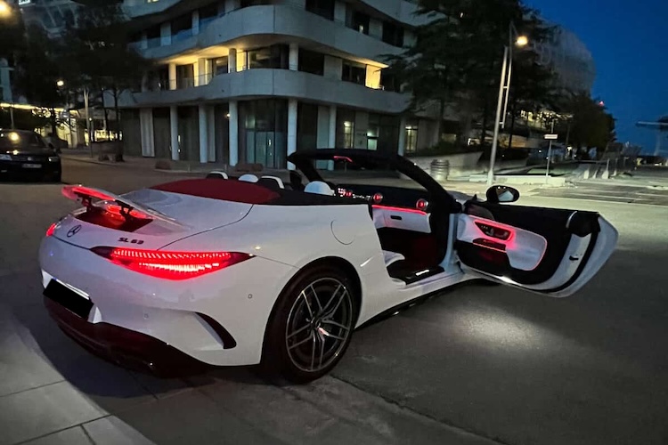 back site view from Mercedes SL63 in Hamburg