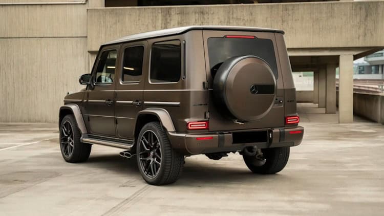 Back view from Mercedes G63 AMG in Stuttgart