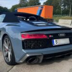 Back view of Audi R8 V10 Spyder in Berlin
