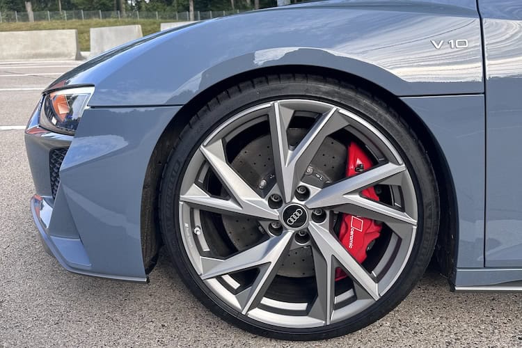 Side view of Audi R8 V10 Spyder in Berlin
