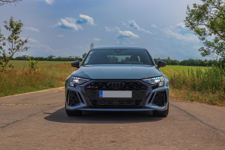Front View of an Audi RS3 Sedan in Erfurt